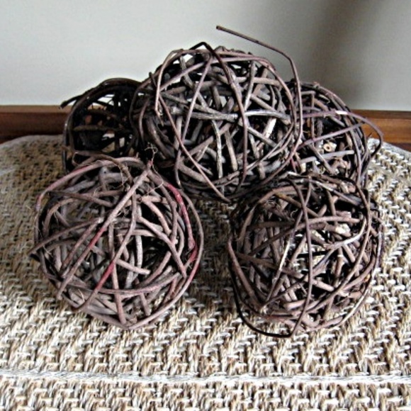 Pier 1 Accents 5 Large Grapevine Balls Farmhouse Bowl Filler
